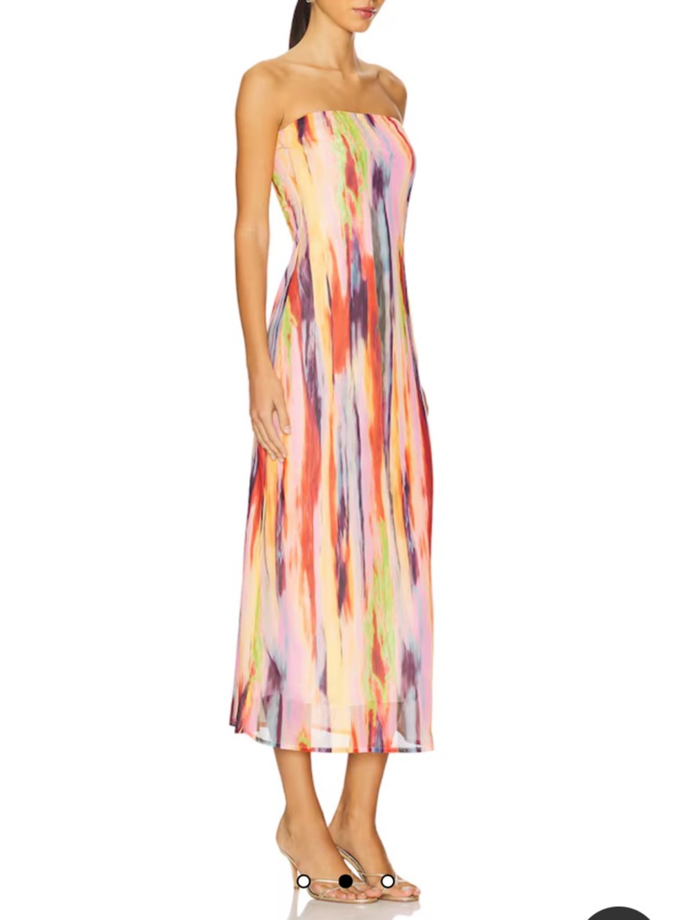 REVOLVE Strapless Midi Dress in Multicolor Brushstroke Print